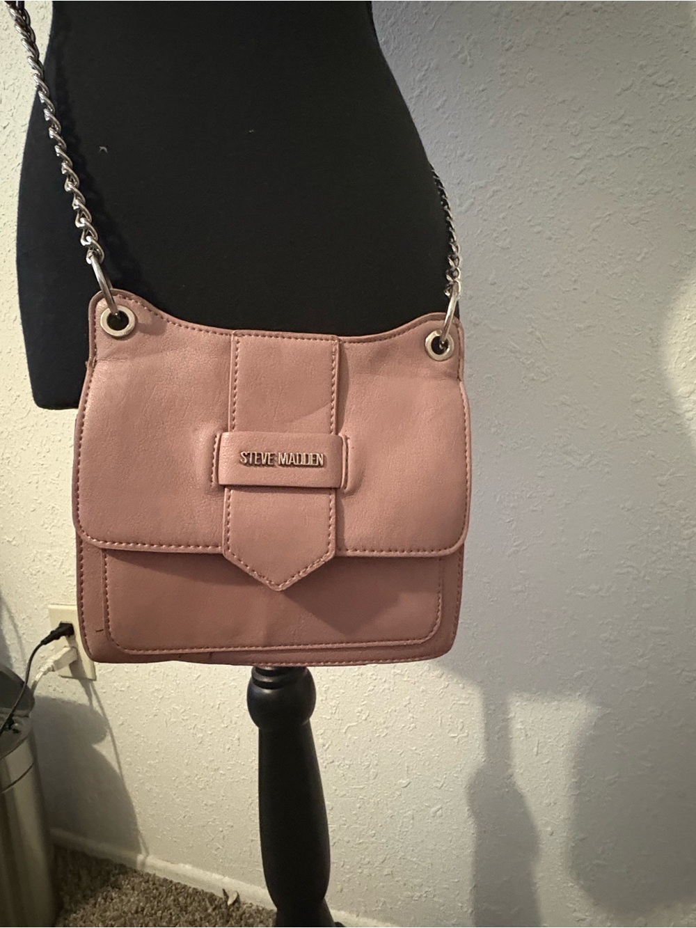 Steve Madden Dusty Rose Chain-Strap Crossbody Bag